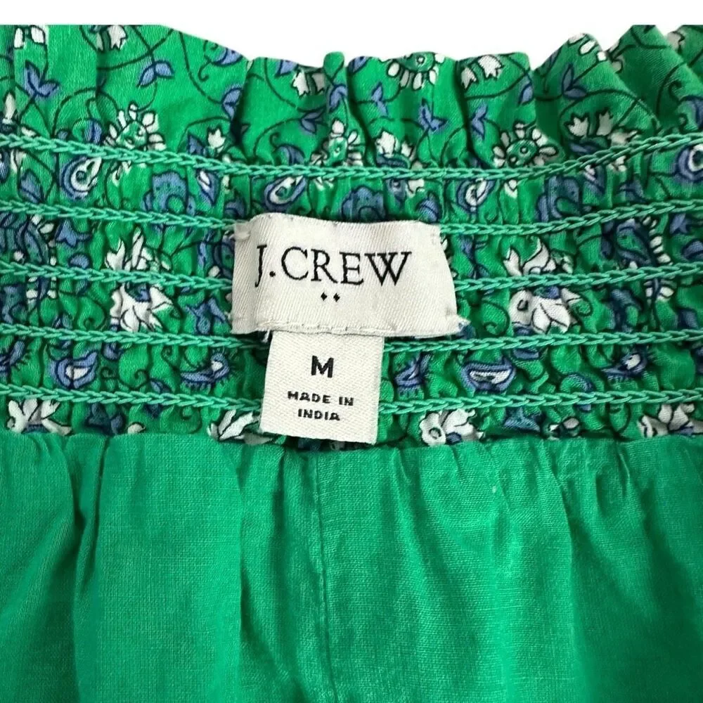 J. Crew Tiered ruffle mini skirt size Medium Green - Picture 3 of 5